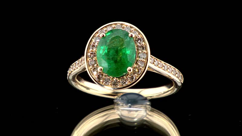 Certified & Appraised Luxoro 14K Yellow Gold AAA Kagem Zambian Emerald and G-H I2 Diamond Ring (Size 10.0) 4.10 Grams 2.25 ctw