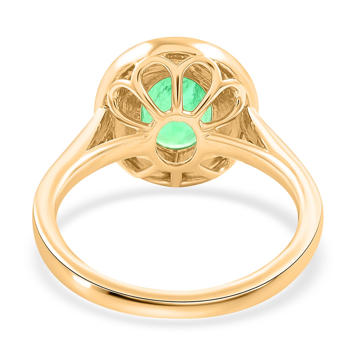Certified & Appraised Luxoro 14K Yellow Gold AAA Kagem Zambian Emerald and G-H I2 Diamond Ring (Size 8.0) 4.10 Grams 2.25 ctw image number 4