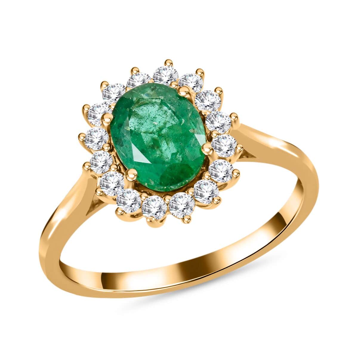 Certified & Appraised Iliana 18K Yellow Gold AAA Kagem Zambian Emerald and G-H SI Diamond Ring (Size 10.0) 4.50 Grams 2.15 ctw image number 0