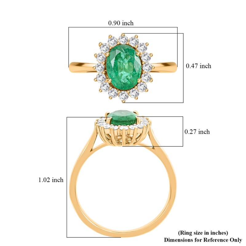 Certified & Appraised Iliana AAA Kagem Zambian Emerald and G-H SI Diamond 2.15 ctw Ring in 18K Yellow Gold (Size 6.0) 4.50 Grams