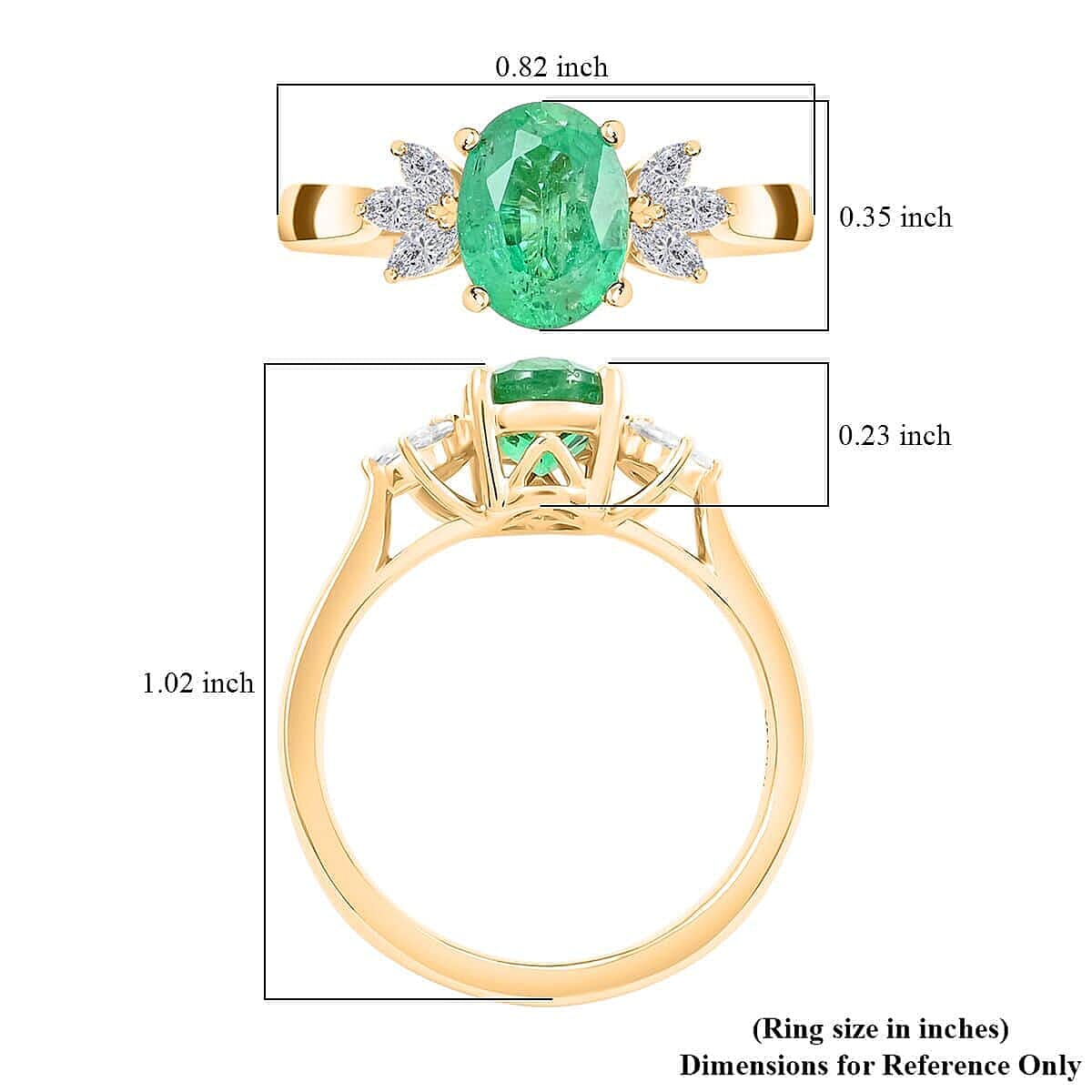 Certified & Appraised Iliana 18K Yellow Gold AAA Gemfield Emerald by Tony Diniz, Diamond (G-H, SI) (0.18 cts) Ring (Size 10.0) 1.35 ctw