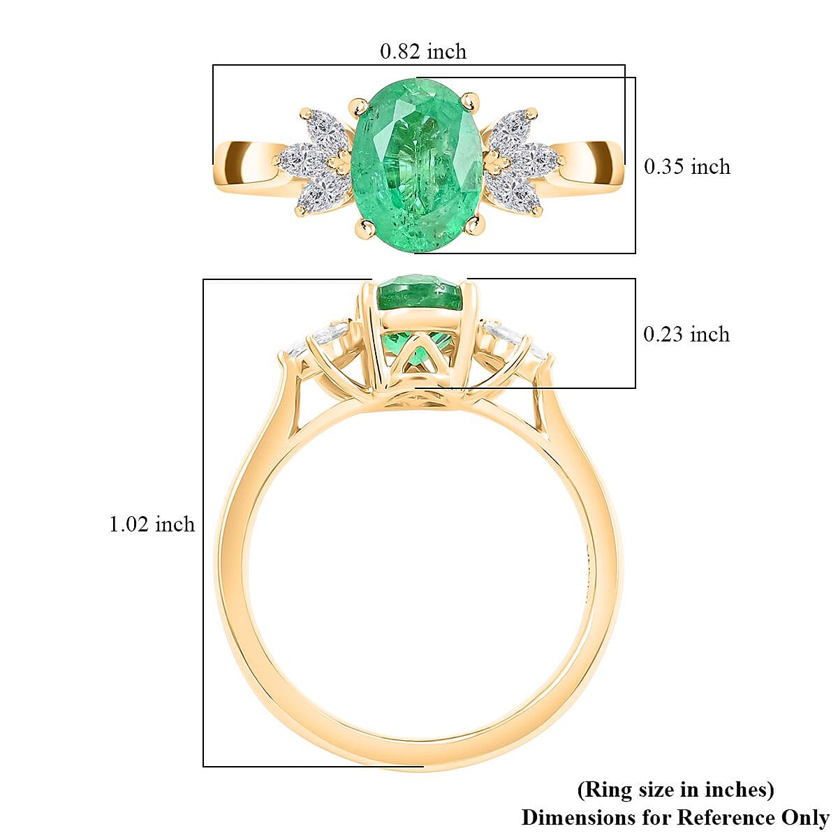 Certified & Appraised Iliana 18K Yellow Gold AAA Kagem Zambian Emerald and G-H SI Diamond Ring (Size 7.5) 1.35 ctw image number 5
