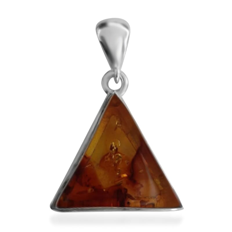 Baltic Amber Pendant without Chain in Sterling Silver