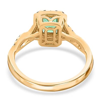 Certified & Appraised Luxoro AAA Gemfield Emerald and G-H I2 Diamond 1.30 ctw Ring in 14K Yellow Gold (Size 10.0)