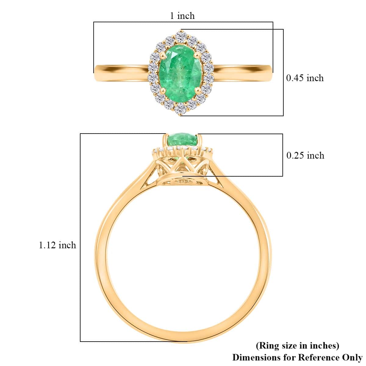 Certified & Appraised Iliana AAA Kagem Zambian Emerald and G-H SI Diamond 1.00 ctw Halo Ring in 18K Yellow Gold (Size 8.0) image number 5