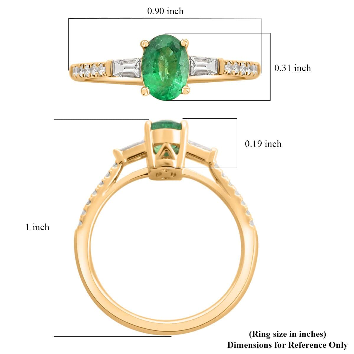 Certified & Appraised Iliana 18K Yellow Gold AAA Kagem Zambian Emerald and G-H SI Diamond Ring (Size 10.0) 1.10 ctw image number 5