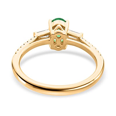 Certified & Appraised Iliana AAA Kagem Zambian Emerald and G-H SI Diamond 1.10 ctw Ring in 18K Yellow Gold (Size 7.0)