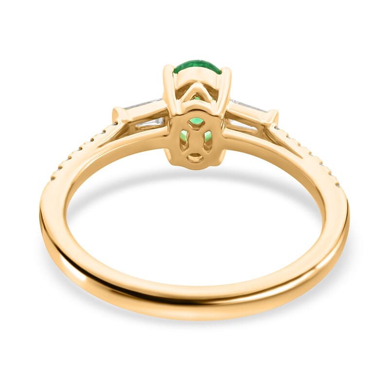 Certified & Appraised Iliana AAA Kagem Zambian Emerald and G-H SI Diamond 1.10 ctw Ring in 18K Yellow Gold (Size 7.0)