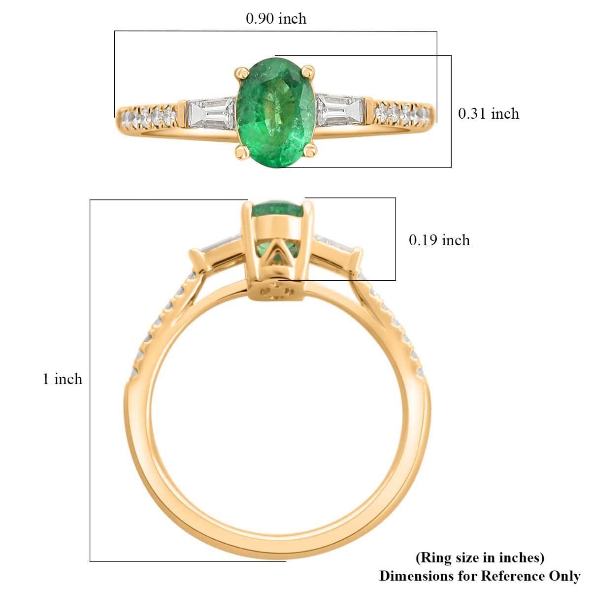 Certified & Appraised Iliana AAA Kagem Zambian Emerald and G-H SI Diamond 1.10 ctw Ring in 18K Yellow Gold (Size 7.0) image number 5