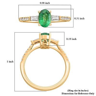 Certified & Appraised Iliana AAA Kagem Zambian Emerald and G-H SI Diamond 1.10 ctw Ring in 18K Yellow Gold (Size 7.0)