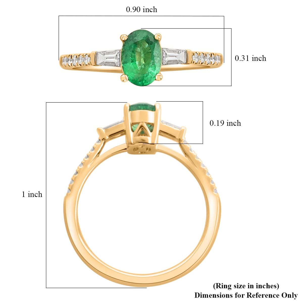 Certified & Appraised Iliana AAA Kagem Zambian Emerald and G-H SI Diamond 1.10 ctw Ring in 18K Yellow Gold (Size 7.5) image number 5