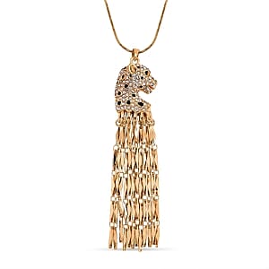 Black Swarovski Crystal and Simulated Diamond Necklace in Goldtone 24 Inches