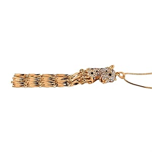 Black Swarovski Crystal and Simulated Diamond Necklace in Goldtone 24 Inches