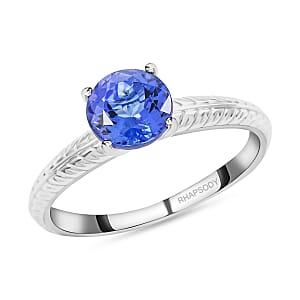 Certified & Appraised Rhapsody 950 Platinum AAAA Tanzanite Solitaire Ring (Size 10.5) 4.65 Grams 1.50 ctw