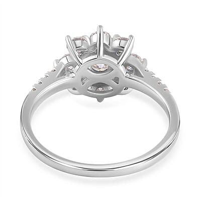 Moissanite1.89 ctw Ring in Platinum Over Sterling Silver (Size 5.5)