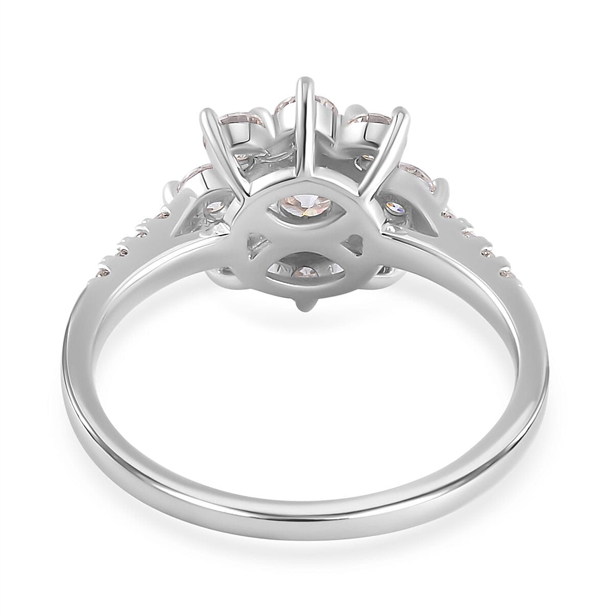 Moissanite 2.00 ctw Ring in Platinum Over Sterling Silver (Size 9.0)