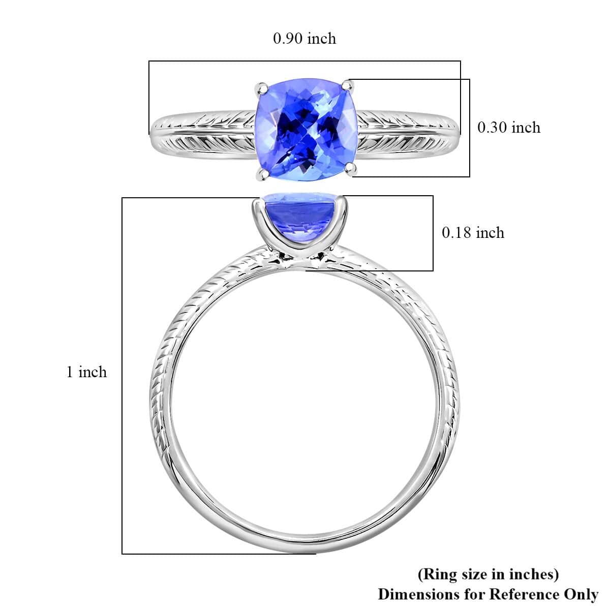 Certified & Appraised Rhapsody 950 Platinum AAAA Tanzanite Solitaire Ring (Size 6.0) 4.75 Grams 1.70 ctw image number 4