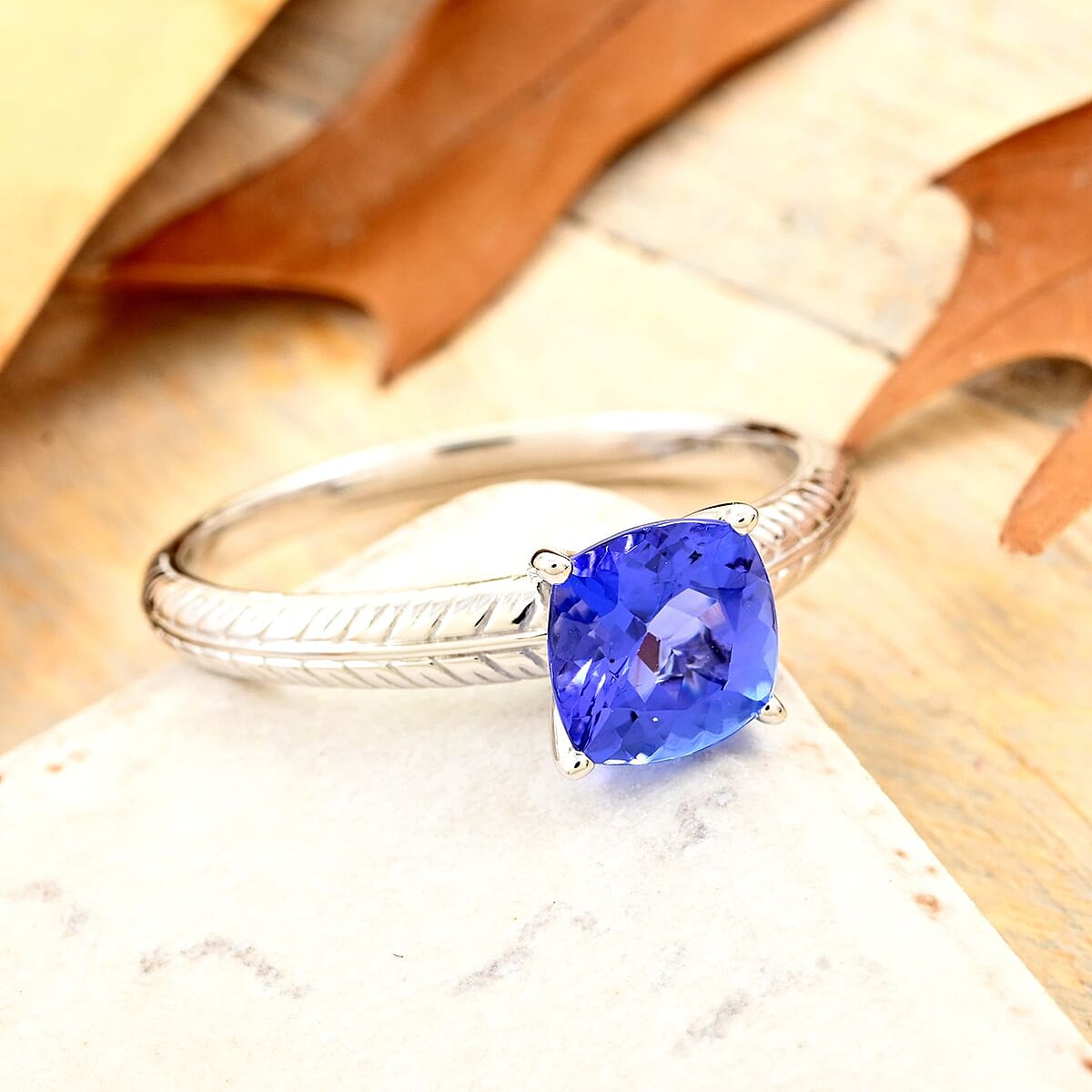 Certified & Appraised Rhapsody 950 Platinum AAAA Tanzanite Solitaire Ring (Size 7.5) 4.75 Grams 1.70 ctw image number 1