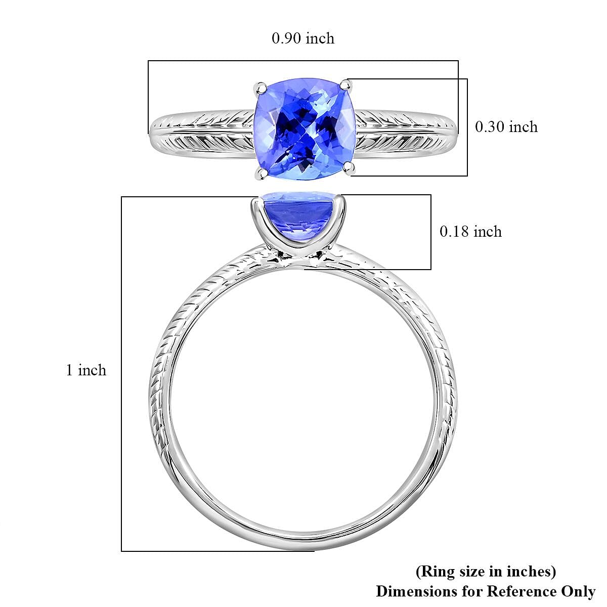 Certified & Appraised Rhapsody 950 Platinum AAAA Tanzanite Solitaire Ring (Size 8.0) 4.75 Grams 1.70 ctw image number 4