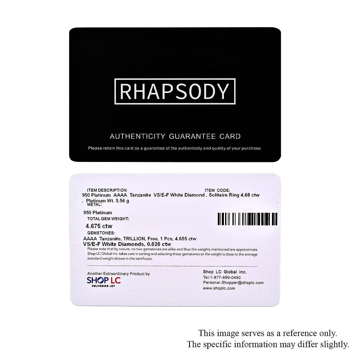 Certified & Appraised Rhapsody 950 Platinum AAAA Tanzanite Solitaire Ring (Size 8.5) 4.75 Grams 1.70 ctw image number 8