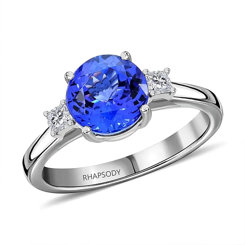 Certified & Appraised Rhapsody AAAA Tanzanite and E-F VS Diamond 2.00 ctw Ring in 950 Platinum (Size 10.0) 4.70 Grams