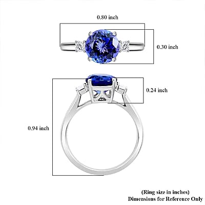 Certified & Appraised Rhapsody AAAA Tanzanite and E-F VS Diamond 2.00 ctw Ring in 950 Platinum (Size 10.0) 4.70 Grams