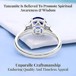 Certified & Appraised Rhapsody AAAA Tanzanite and E-F VS Diamond 2.00 ctw Ring in 950 Platinum (Size 9.0) 4.70 Grams