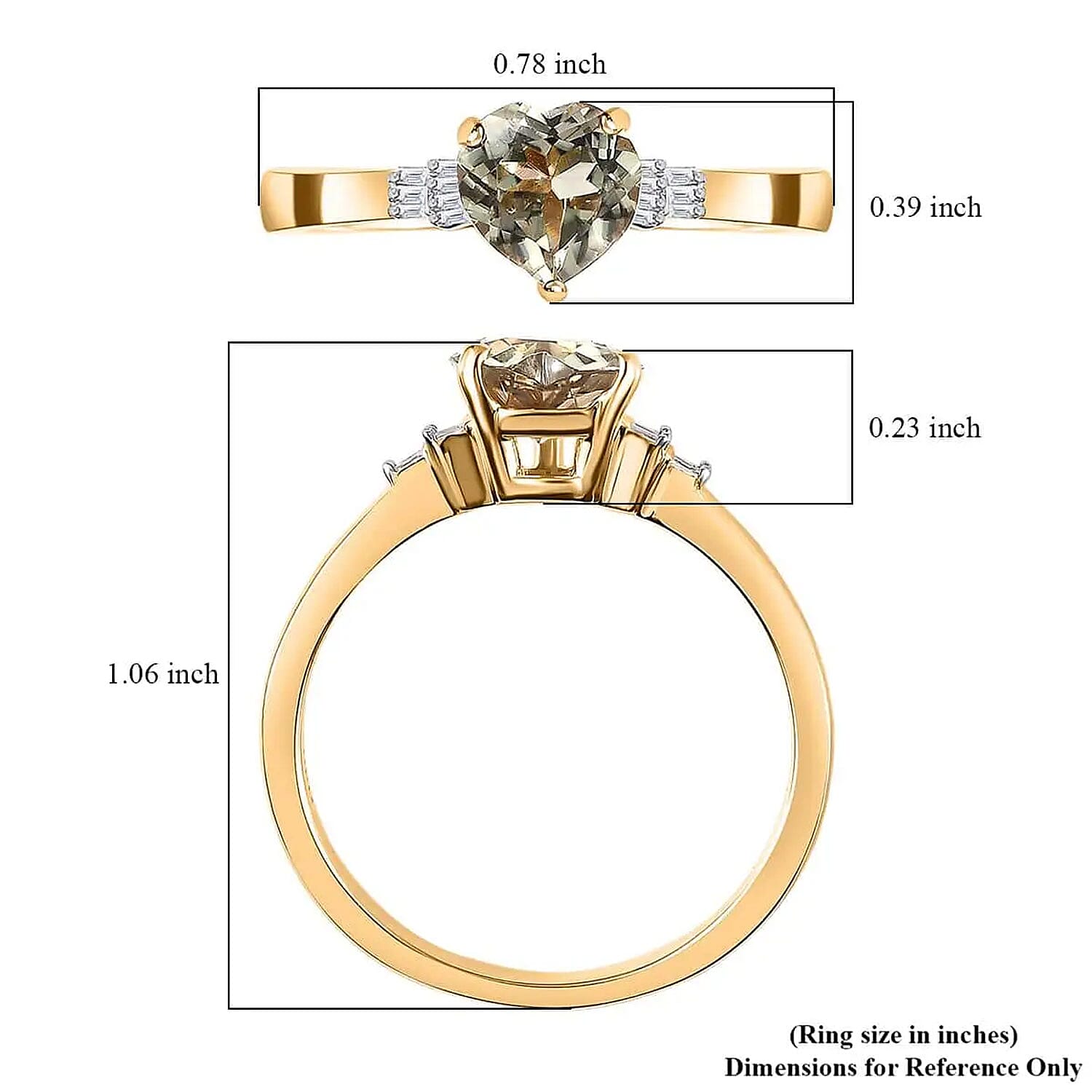 Luxoro AAA Turkizite and G-H I2 Diamond 2.00 ctw Ring in 14K Yellow Gold (Size 10.0) 4 Grams