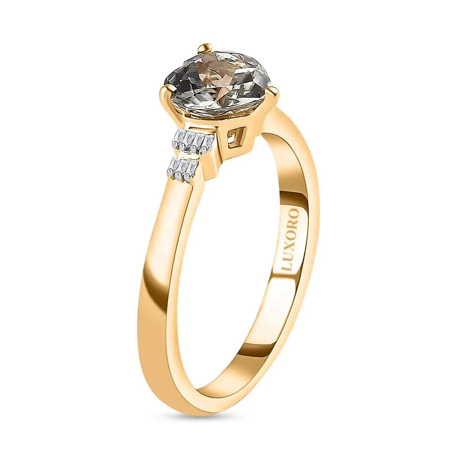 Luxoro AAA Turkizite and G-H I2 Diamond 2.00 ctw Ring in 14K Yellow Gold (Size 10.0) 4 Grams