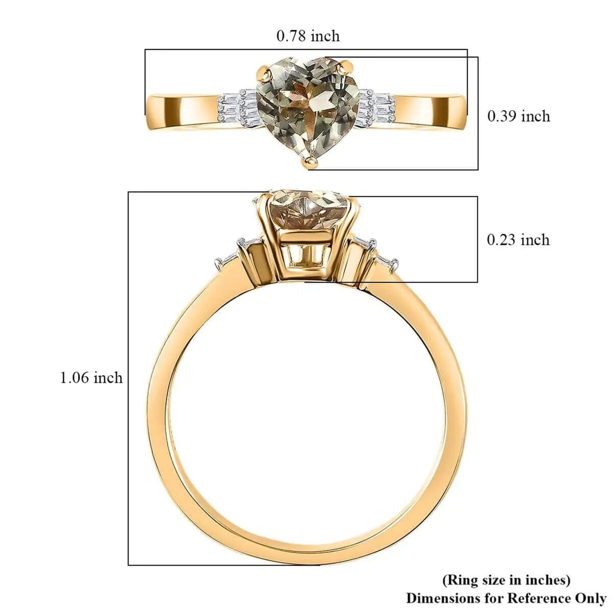 Luxoro AAA Turkizite and G-H I2 Diamond 2.00 ctw Ring in 14K Yellow Gold (Size 8.0) 4 Grams image number 6