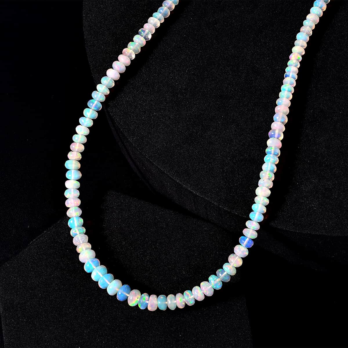 Certified & Appraised Luxoro 14K Yellow Gold AAA Ethiopian Welo Opal Beaded Graduation Necklace 18-20 Inches 45.00 ctw image number 1