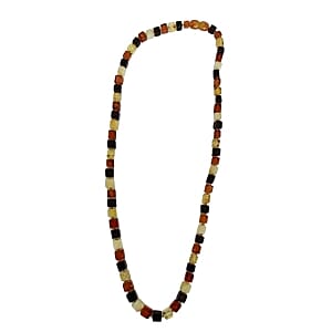 Amber 17.00 ctw Necklace in Silvertone 20 Inches