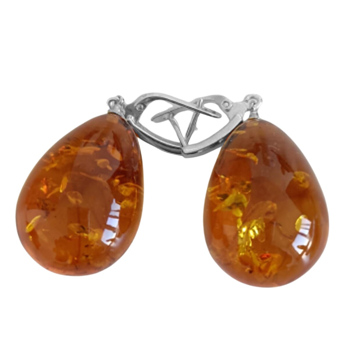 Baltic Amber Earrings in Sterling Silver