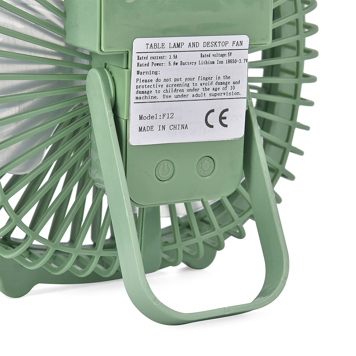 Green 2-in-1 Table LED Lamp and Desktop Fan With Type-c USB and 3 Speed Mode (5V/1.5A, 18650 Battery) image number 5