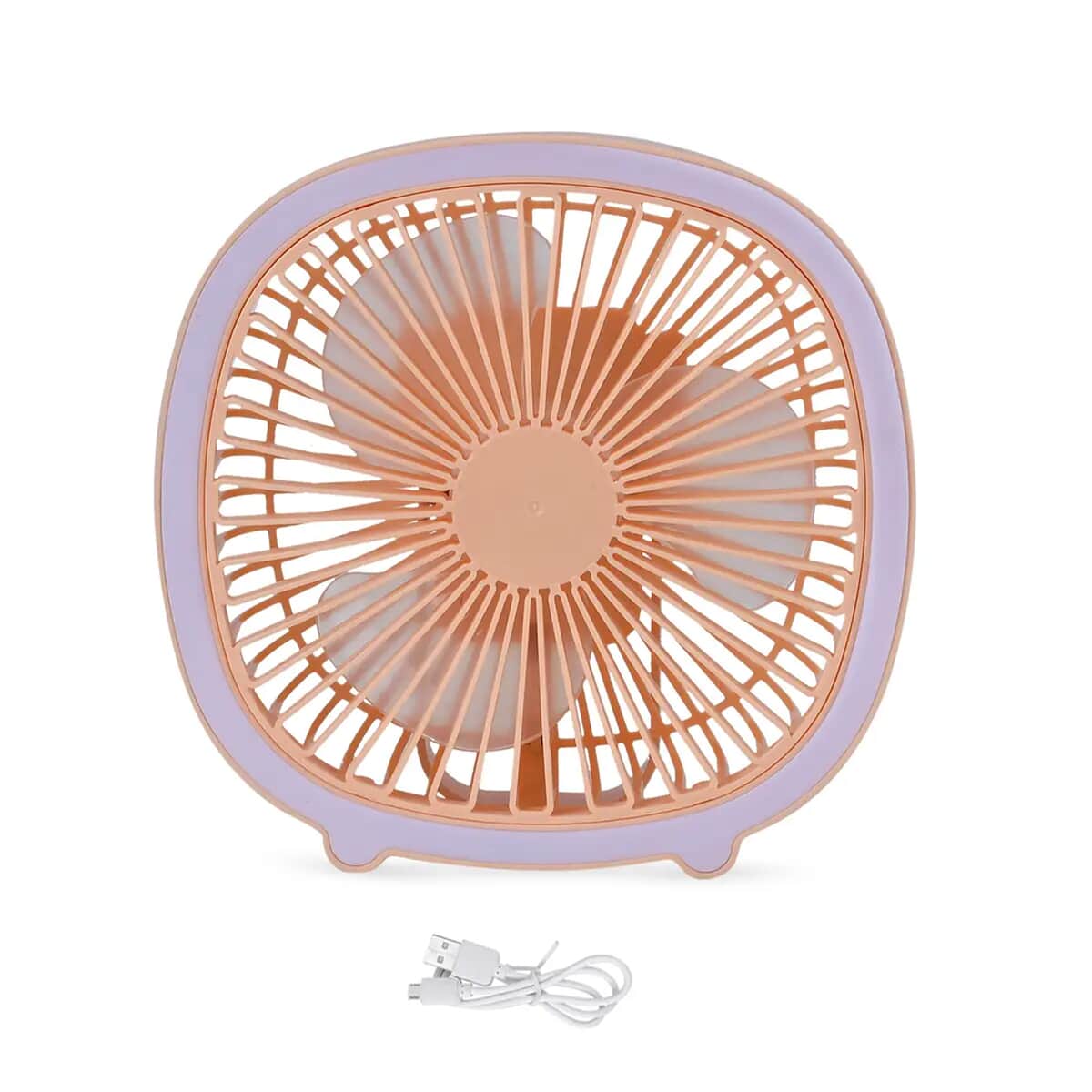 Ankur's Treasure Chest Peach 2-in-1 Table LED Lamp and Desktop Fan With Type-c USB and 3 Speed Mode (5V/1.5A, 18650 Battery) image number 0