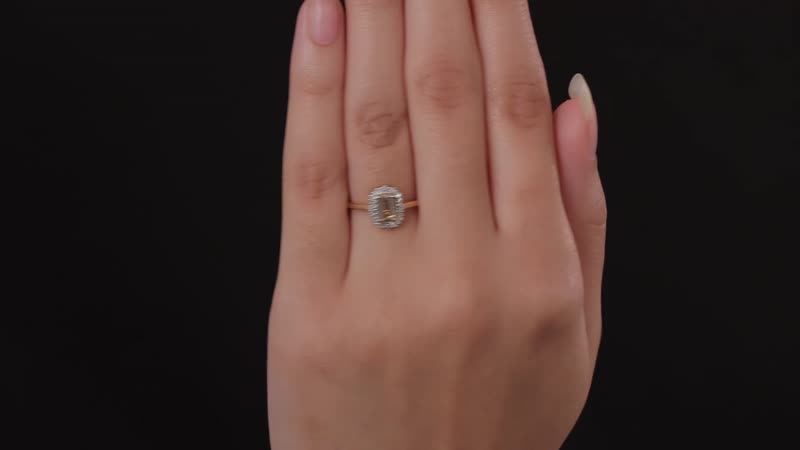 AAA Turkizite and Diamond Halo Ring in Vermeil Yellow Gold Over Sterling Silver 0.85 ctw (Del. in 5-7 Days)