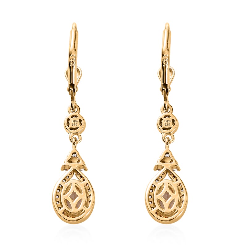 AAA Turkizite and Multi Gemstone Lever Back Earrings in Vermeil Yellow Gold Over Sterling Silver 1.85 ctw