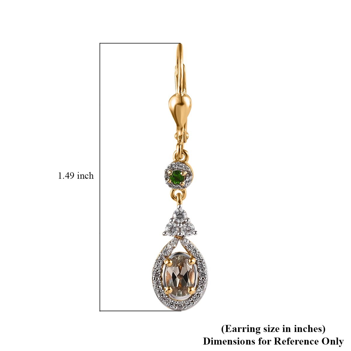 AAA Turkizite and Multi Gemstone Lever Back Earrings in Vermeil Yellow Gold Over Sterling Silver 1.85 ctw image number 5