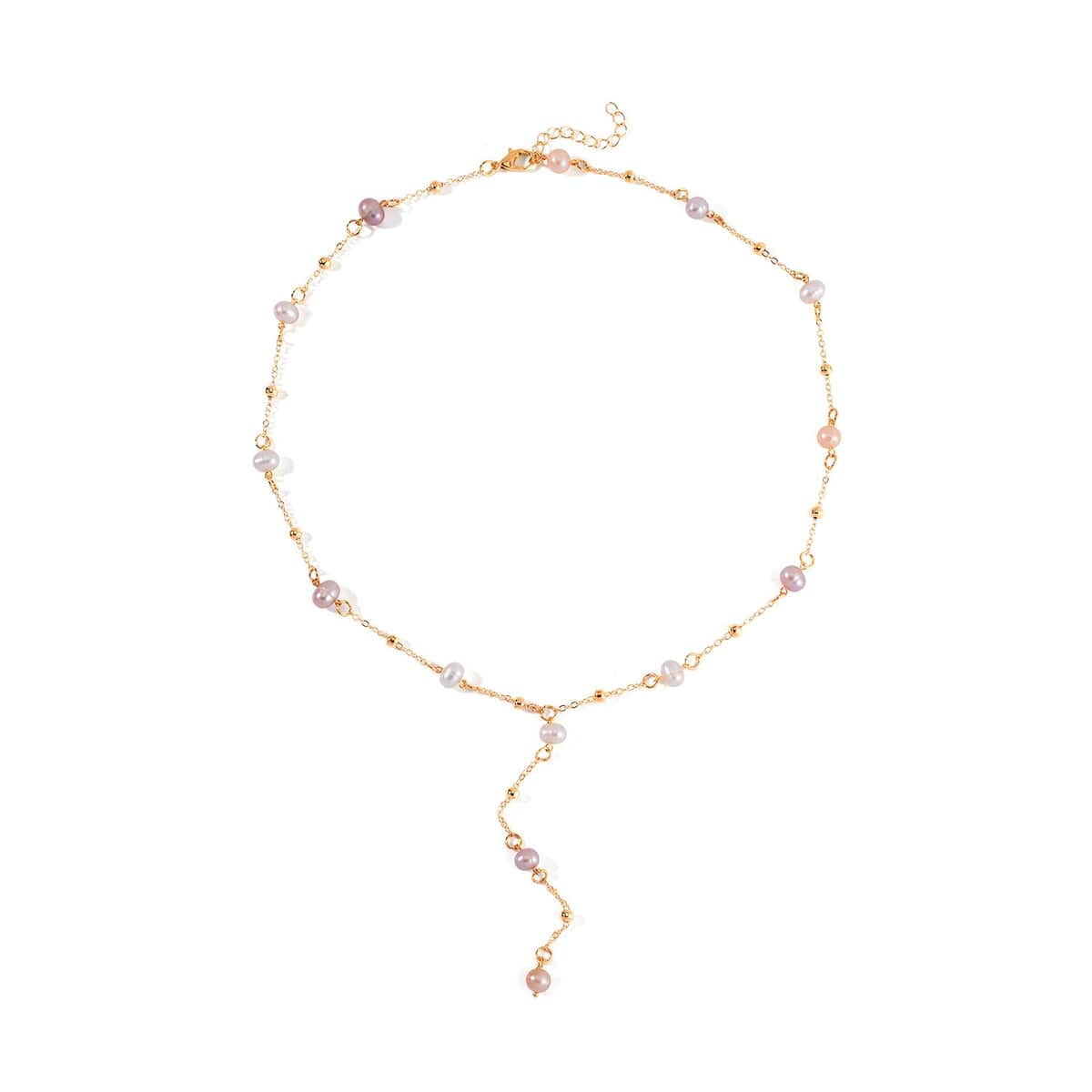 Multi Color Freshwater Pearl Necklace 22 Inches in Goldtone image number 2