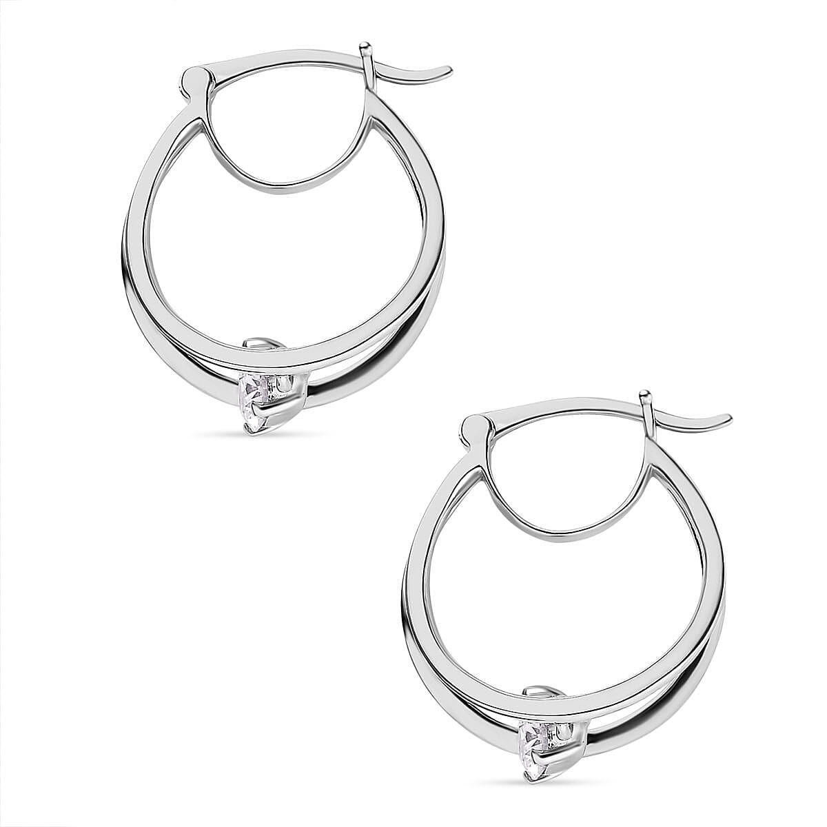 Moissanite 0.64 ctw Earrings in Platinum Over Sterling Silver