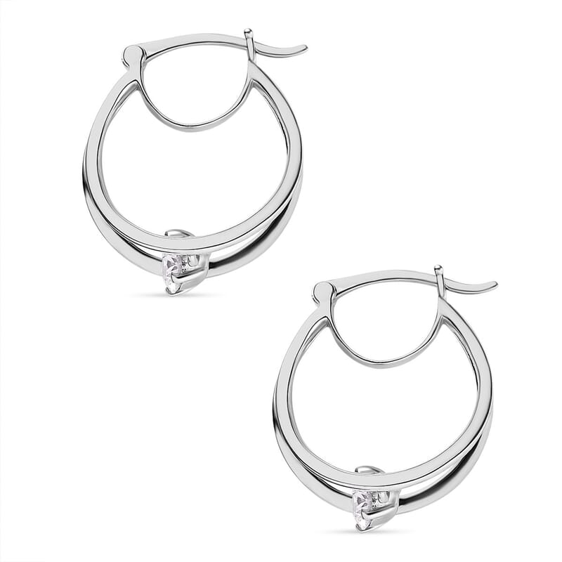 Moissanite 0.64 ctw Earrings in Platinum Over Sterling Silver