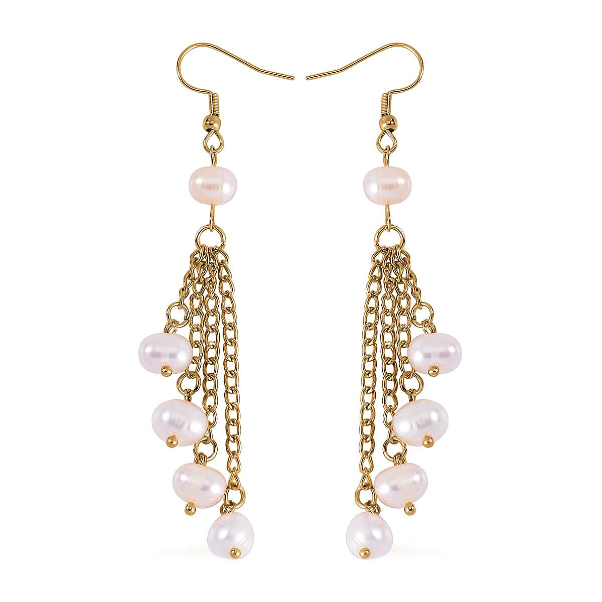 Freshwater Pearl Earrings in Goldtone
