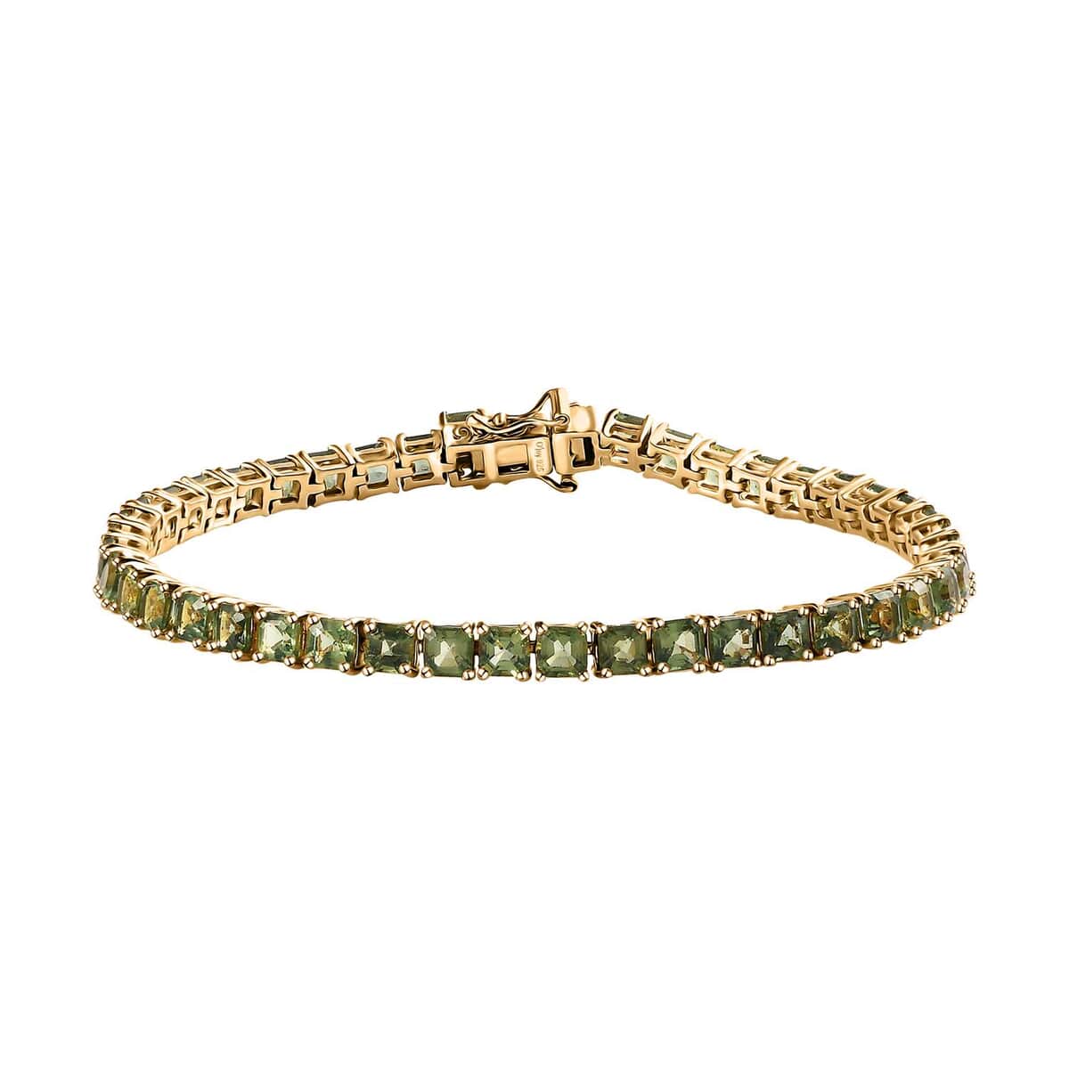 Tanzanian Natural Green Apatite Tennis Bracelet in Vermeil Yellow Gold Over Sterling Silver (6.50 In) 12.30 ctw image number 0