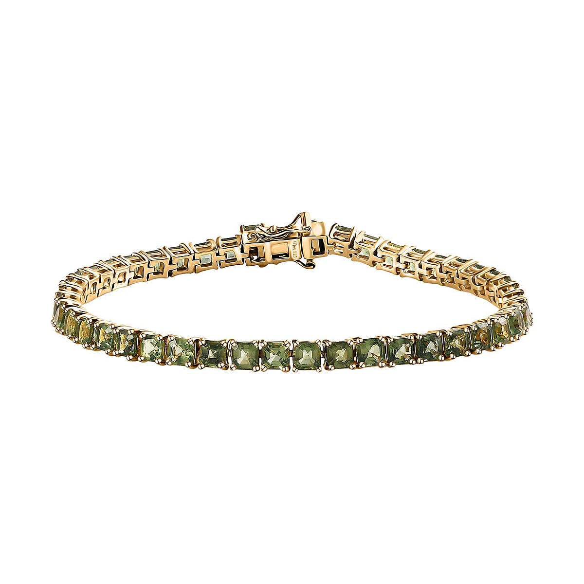 Tanzanian Natural Green Apatite Tennis Bracelet in Vermeil Yellow Gold Over Sterling Silver (6.50 In) 12.30 ctw image number 0