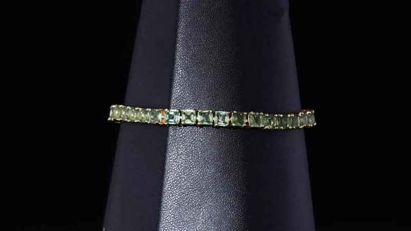 Tanzania Natural Green Apatite Tennis Bracelet in Vermeil YG Over Sterling Silver (6.50 In) 12.30 ctw