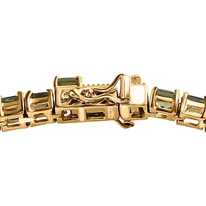 Tanzanian Natural Green Apatite Tennis Bracelet in Vermeil Yellow Gold Over Sterling Silver (6.50 In) 12.30 ctw