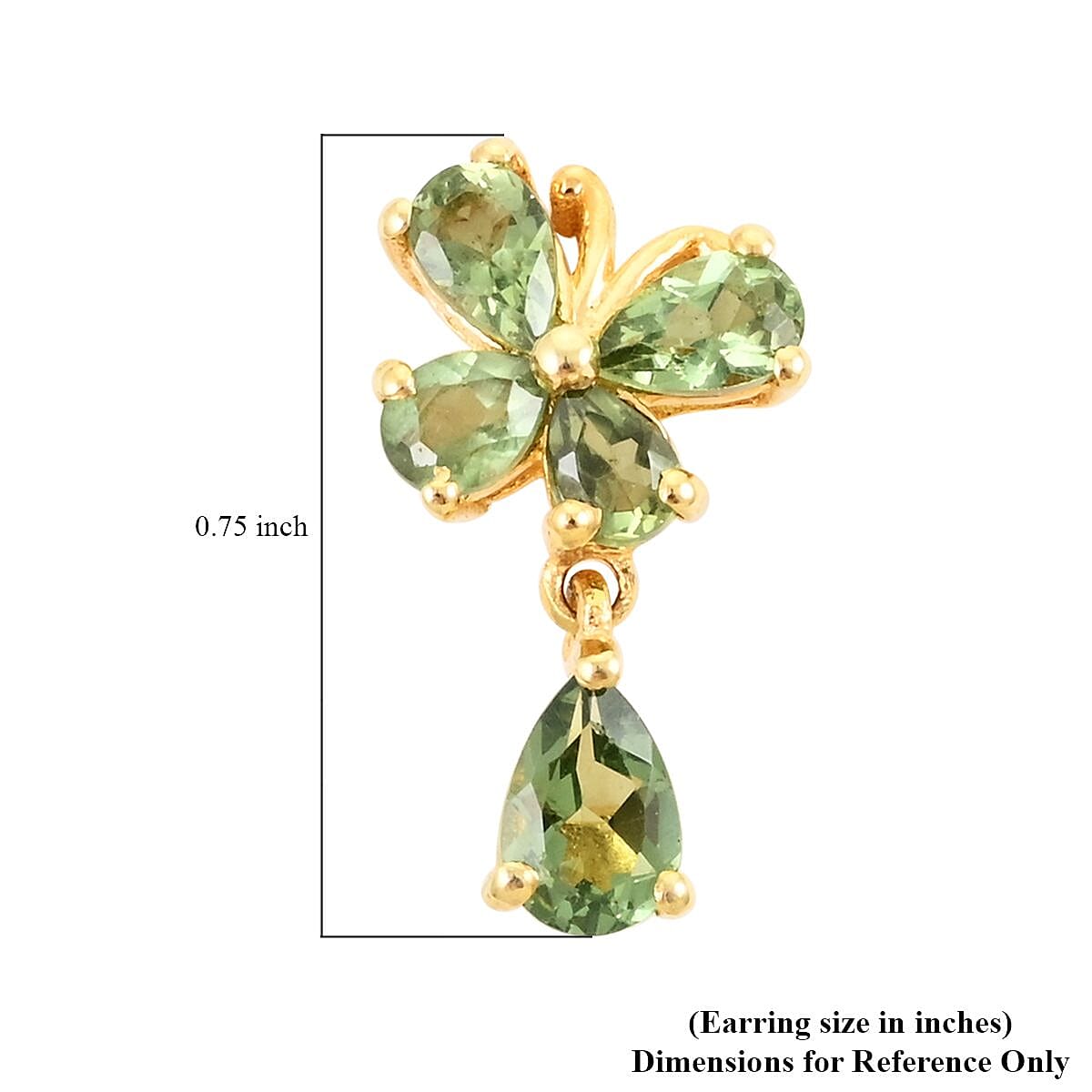 Tanzanian Natural Green Apatite Butterfly Earrings in Vermeil Yellow Gold Over Sterling Silver 2.40 ctw