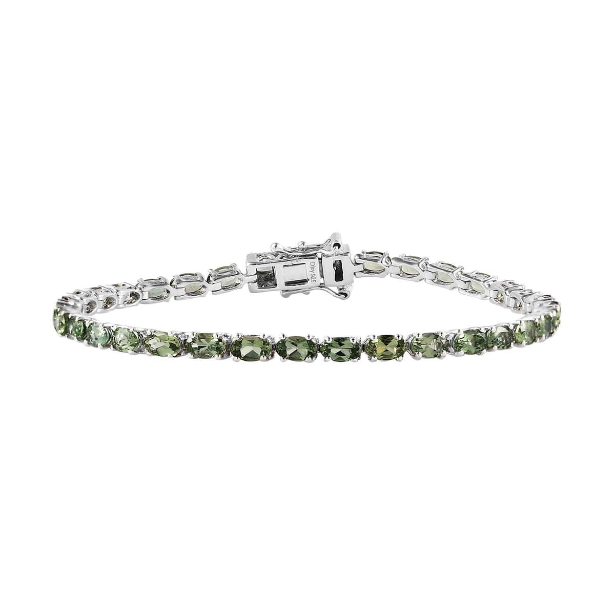 Tanzanian Natural Green Apatite Tennis Bracelet in Platinum Over Sterling Silver (7.25 In) 8.70 ctw image number 0