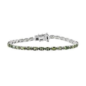 Tanzanian Natural Green Apatite Tennis Bracelet in Platinum Over Sterling Silver (7.25 In) 8.70 ctw