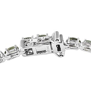 D'Joy Tanzanian Natural Green Apatite Tennis Bracelet in Platinum Over Sterling Silver (7.25 In) 8.70 ctw